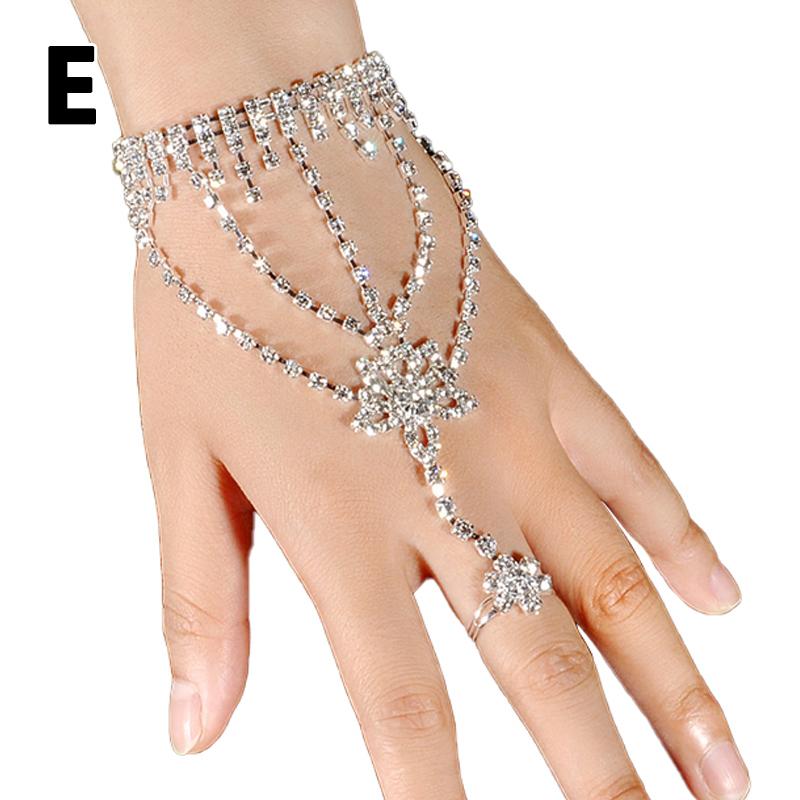 1 шт. ювелирные изделия цельный браслет танцевальный браслет браслет-цепочка на палец ручная цепочка со стразами и бантом