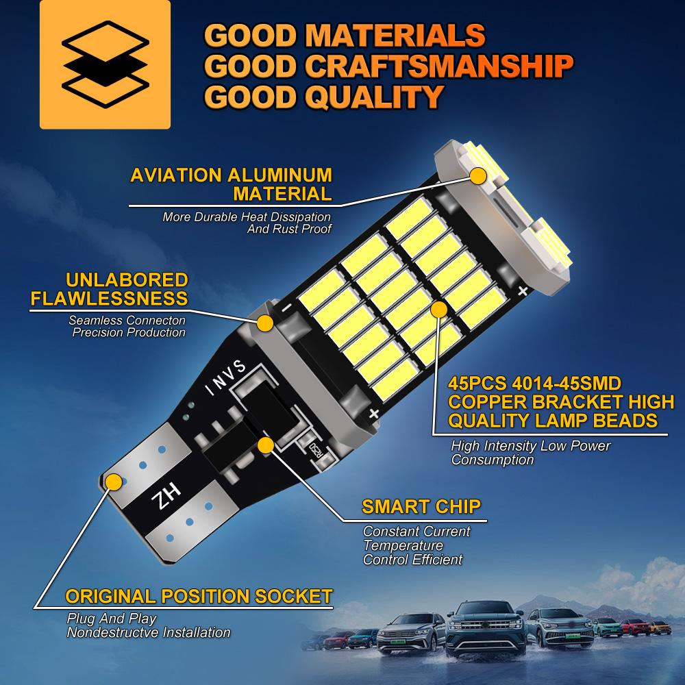 2PCS T15 W16W Car LED Reverse Light Fit For Toyota Yaris Vitz Accessories 2009-2018 Backup Back Up Lamp Canbus No Error