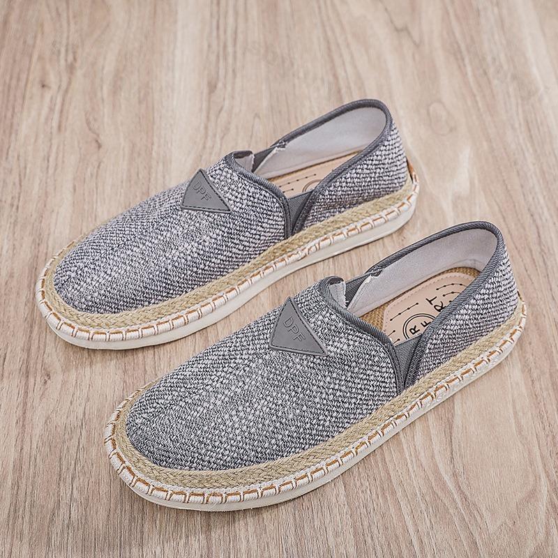 Men Canvas Shoes Men's Summer New Casual Breathable Shoes Flat Bottom Comfortable Linen Outdoor Walking Shoes Tenis Masculino