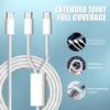 2 In 1 Dual Type C Cable 100W Fast Charging Wire Cord for Iphone 15/15 Pro/15Pro Max Samsung Xiaomi Huawei USB C Nylon Cable