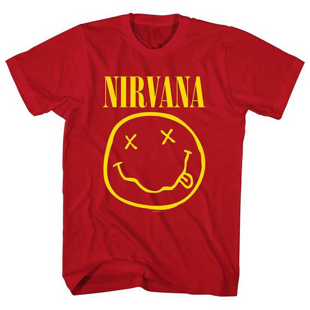 Nirvana Yellow Smile Красная футболка унисекс
