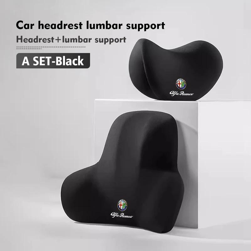 Car Stickers For Alfa Romeo Car Driver Seat Headrest Lumbar Support Pad Neck Pillow Interior Accessories For Alfa Romeo Giulia 1
