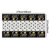 1PC Matte Black Gold Graduation Tablecloth Waterproof Plastic Table Cover for College Banquet, School Celebration  Party Decor