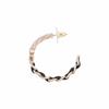 CHANEL Logo Metal Calfskin Rhinestone Earrings Women's Black/Gold