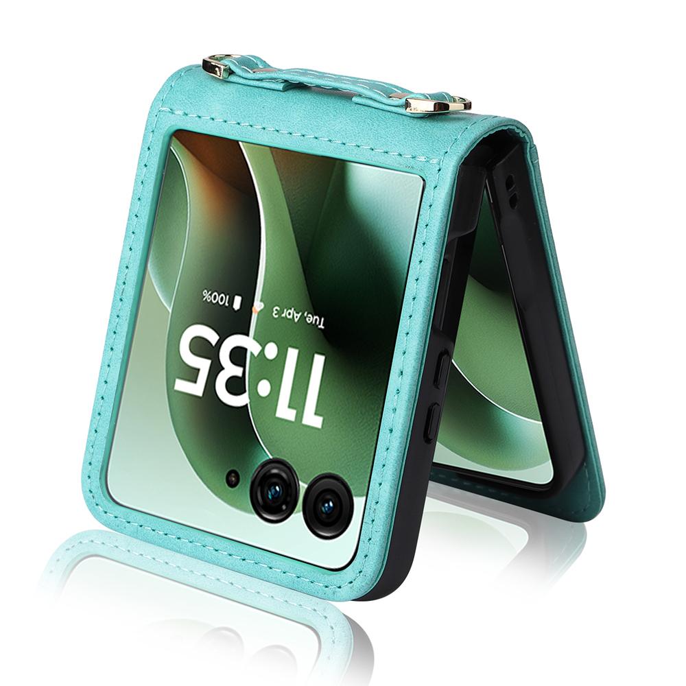 Чехол для Motorola Razr 60 Ultra 5G/Razr Ultra 2025 5G с отделениями для карт, кожаная обложка для телефона со шнурком