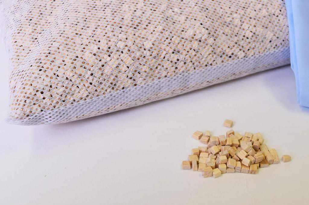 Подушка Kiso Kogei, Сделано в Японии, Деревянный квадратный шар из кипариса хиноки (Средняя), Сетчатый мешок с наволочкой, Защита от пара