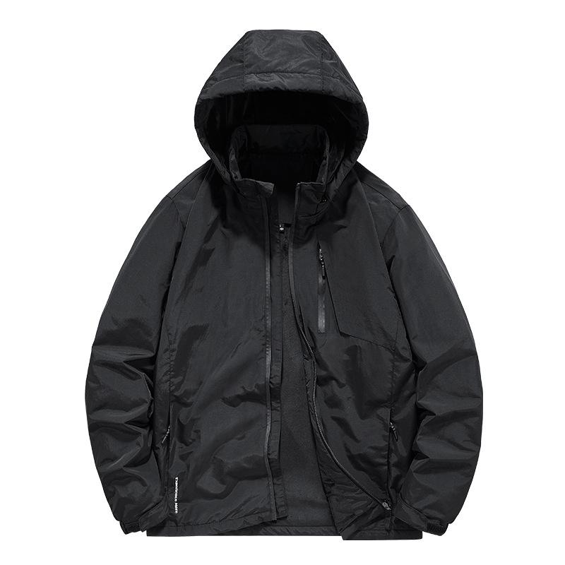 Тонкая флисовая куртка мужская весенне-осенняя уличная водонепроницаемая ветрозащитная горная куртка с капюшоном