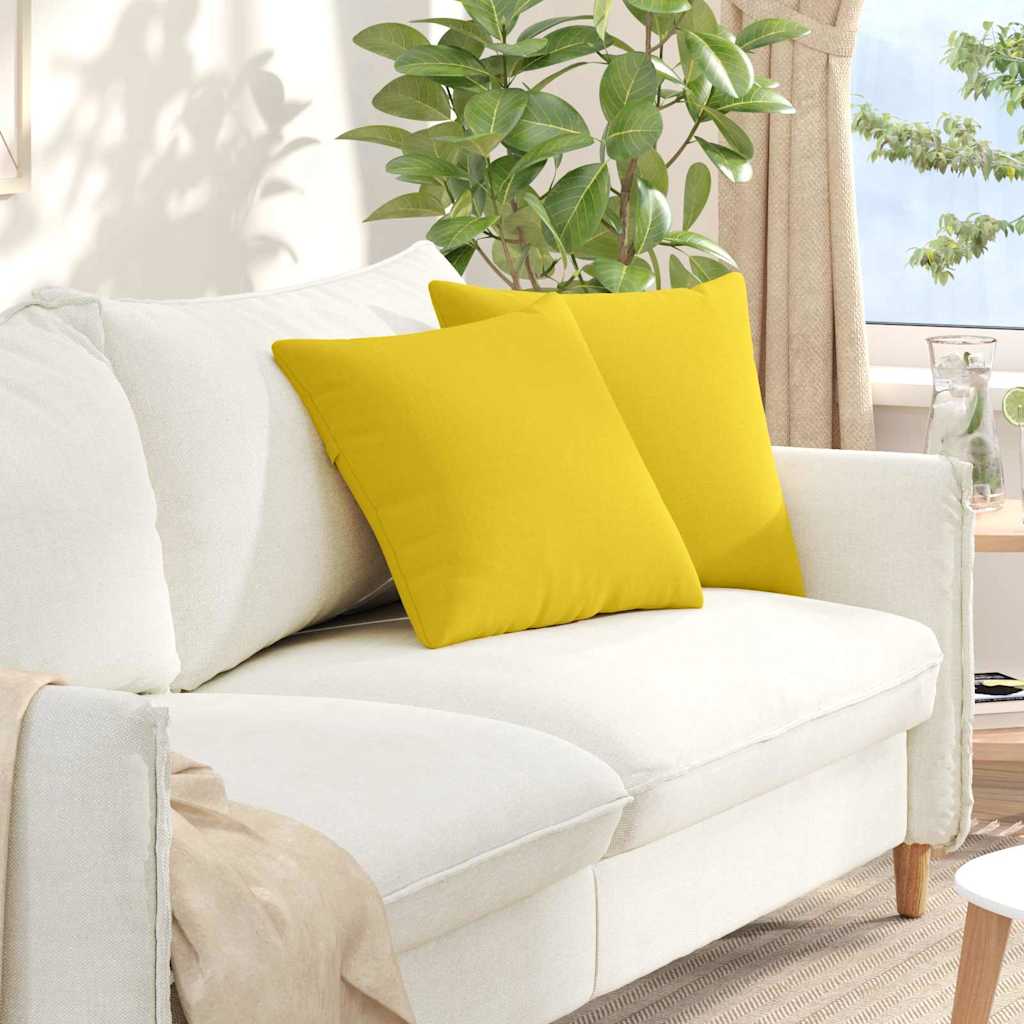 Sofa Cushions 2 pcs Light Yellow 45 x 45 cm Fabric