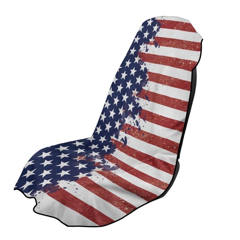 Multipurpose Outdoor Sports Car Towel Seat Cover, American Flag Cushion Cover Print