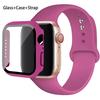 Стекло+корпус+ремешок для Apple Watch band 44 мм 45 мм 42 мм 41 мм 40 мм 38 мм Силиконовый ремешок для часов браслет iWatch series 8 9 7 6 5 4 3 SE