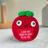 1/3Pcs Tomato Handmade Frend's Gifts Funny Doll With Card Knitted Crochet Room Decoration Positive Energy