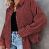 Женская зимняя куртка, пальто с длинными рукавами, вельветовая одежда, осенняя одежда для женщин, модная однотонная повседневная блузка с верхом и лацканами, женская 23996