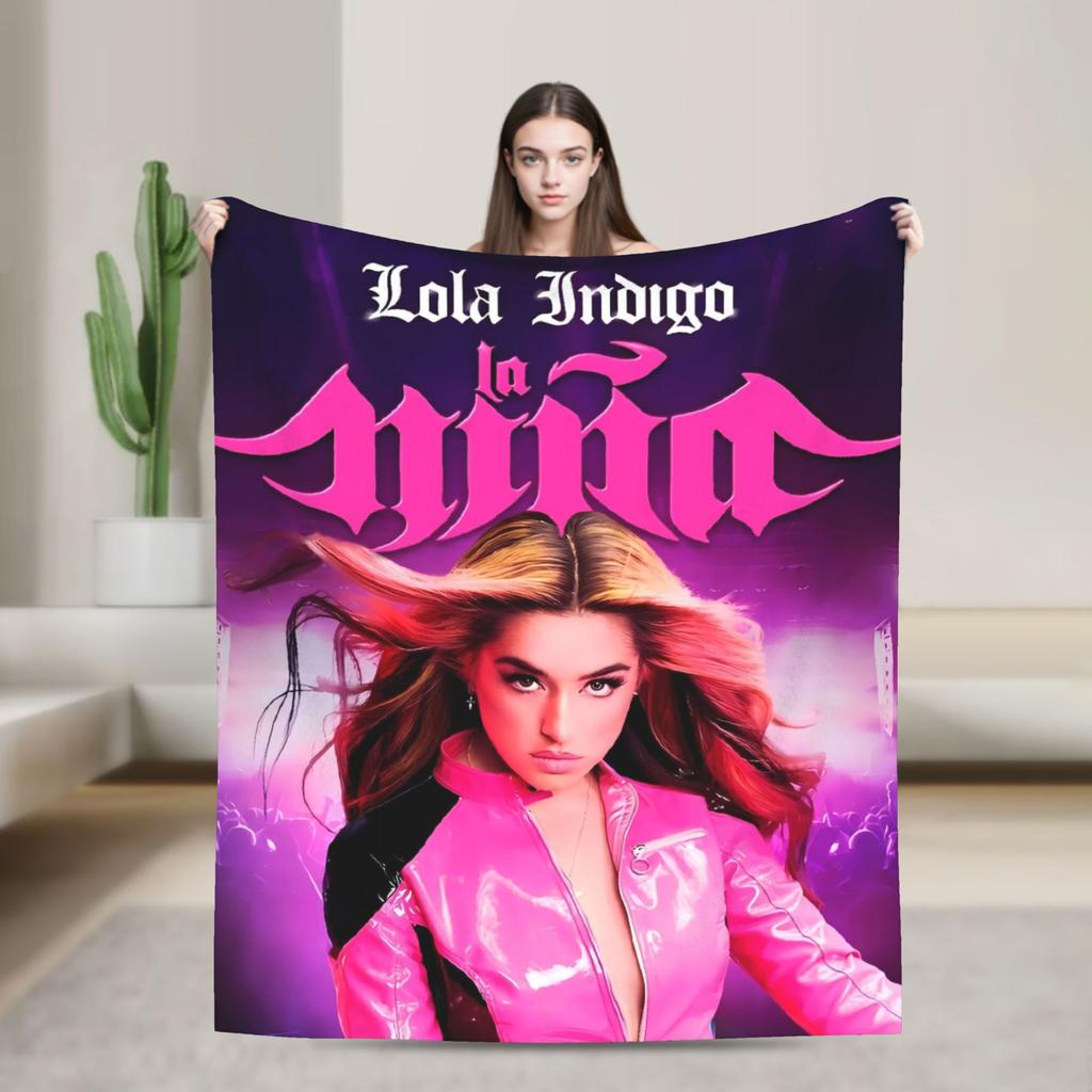 L-Lolas I-Indigos Spanish Singer Blanket Quality Super Soft Bedding Throws Spring Travel Couch Chair Sofa Bed Novelty Bedspread