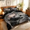 Black Butler Pattern Bedding Quilt Set Quilt Cover Pillowcase Home Birthday Gift(1 * duvet cover + 2 * pillowcase, without core)