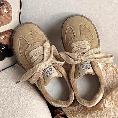 Новый китайский стиль 2025 осень и зима новые теплые хлопковые туфли круглый носок ретро универсальные флисовые кеды повседневные туфли для моральной подготовки для женщин