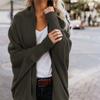 Winter Fall Women Fashion Bat Sleeve Loose Solid Knitted Cardigan Coat