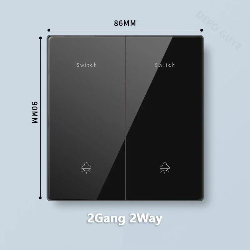 Стандарт Великобритании 20 Вт Type-C розетка для быстрой зарядки универсальный настенный выключатель света на 2 направления, черное закаленное стекло двойная 3-контактная USB розетка