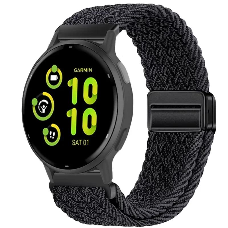 Нейлоновый ремешок 20/22 мм для Garmin Forerunner 55 165 970 570 965 955/Venu 4 45 мм Магнитный ремешок Garmin Vivoactive 5 6/Vivomove Trend