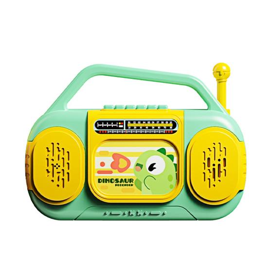 Детская многофункциональная радиоигрушка с музыкой, светом, записью, 6 английских песен, для малышей, мальчиков, девочек, мультяшное радио в виде жирафа и динозавра, развивающая игрушка