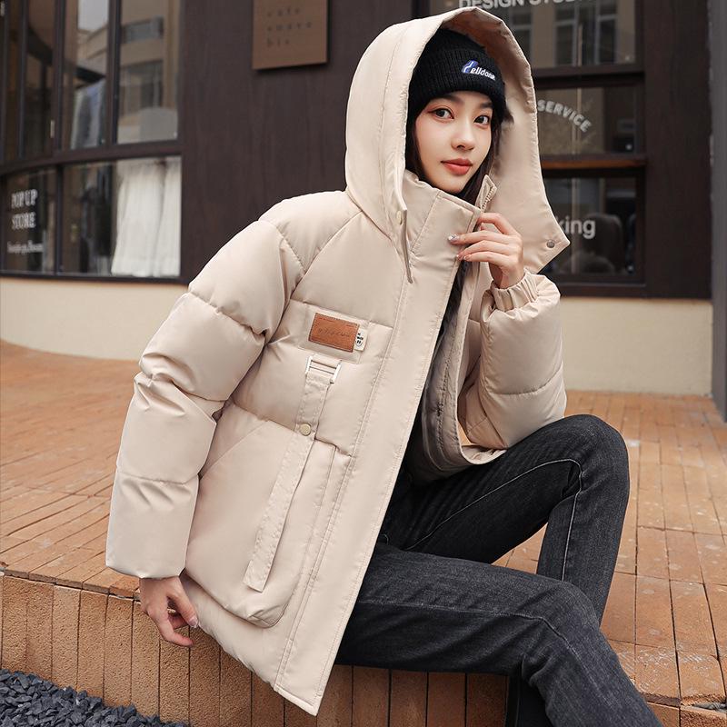 Women's Short Cotton Down Jacket - Korean Style, Loose Fit, Hong Kong Trend, Small Size, Perfect for Students