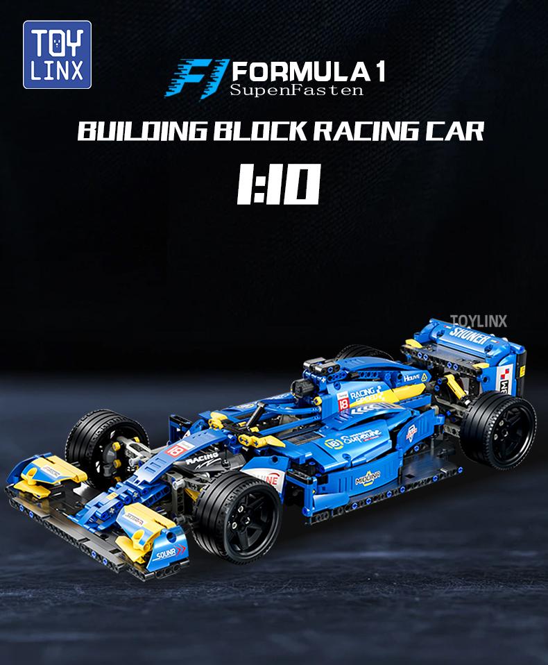 Toylinx 1:10 Строительных блоков Гоночная машина Синяя машина Настольные украшения Коллекционные Наборы моделей автомобилей Игрушка Праздничный подарок Без коробки