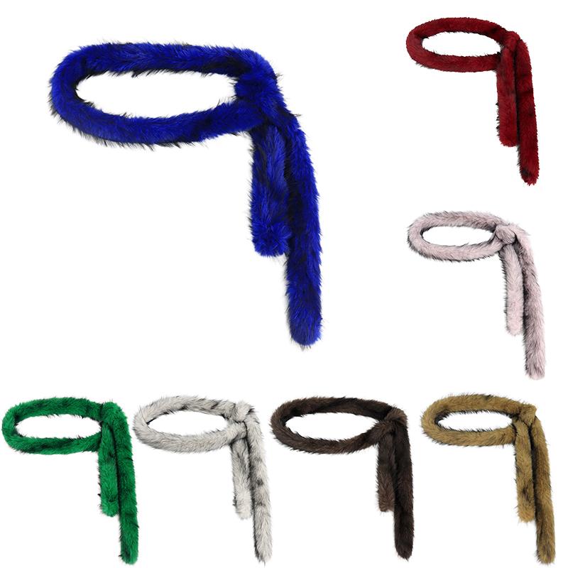 Унисекс Зимний Шарф Хип-хоп Имитация Меха на Пояс Уличный Длинный Меховой Пояс Винтажный Ремень Поясные Аксессуары Танцевальный Длина 180см