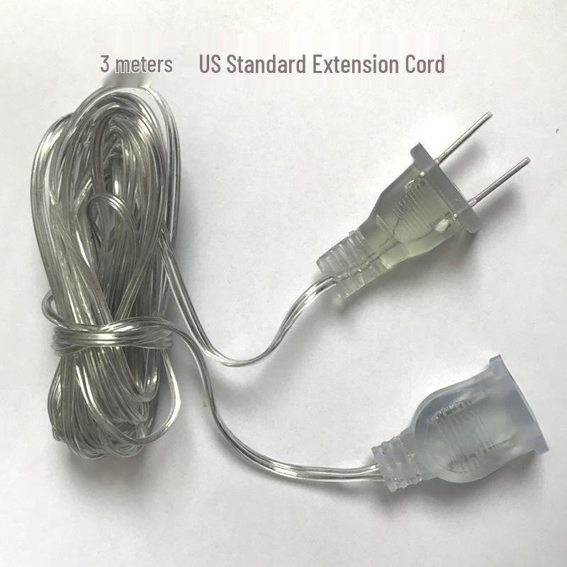 Светодиодная гирлянда-штора 3 м с USB, штекером US/EU, застежками-липучками и переключателем