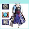 Костюм для косплея Genshin Impact Камисато Аяка для женщин с париком, веером и гэтами