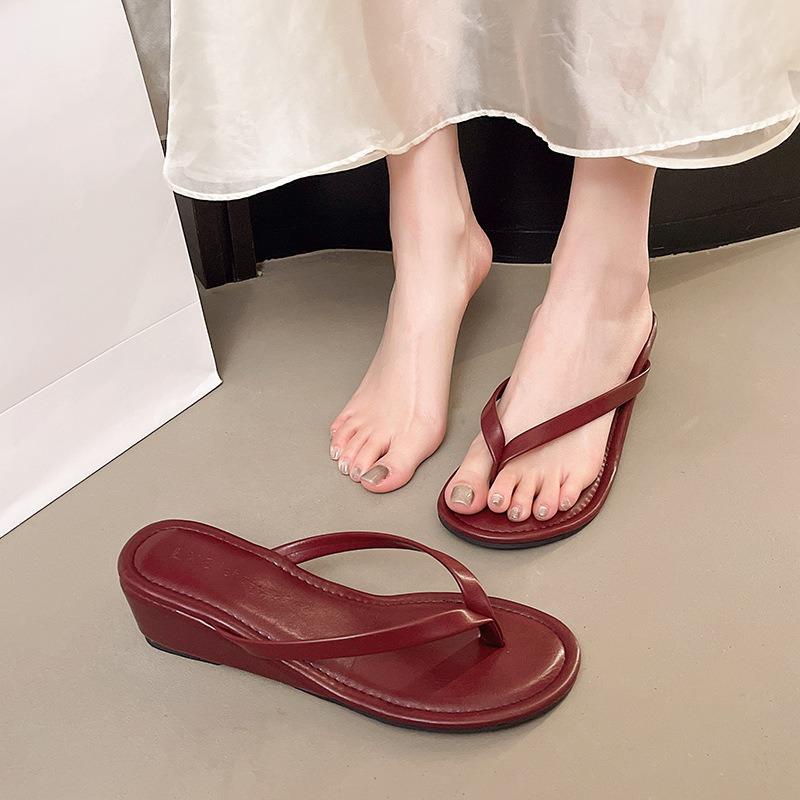 Slope Heel Fashion Clip on Cool Slippers Женские шлепанцы Тапочки на высоком каблуке