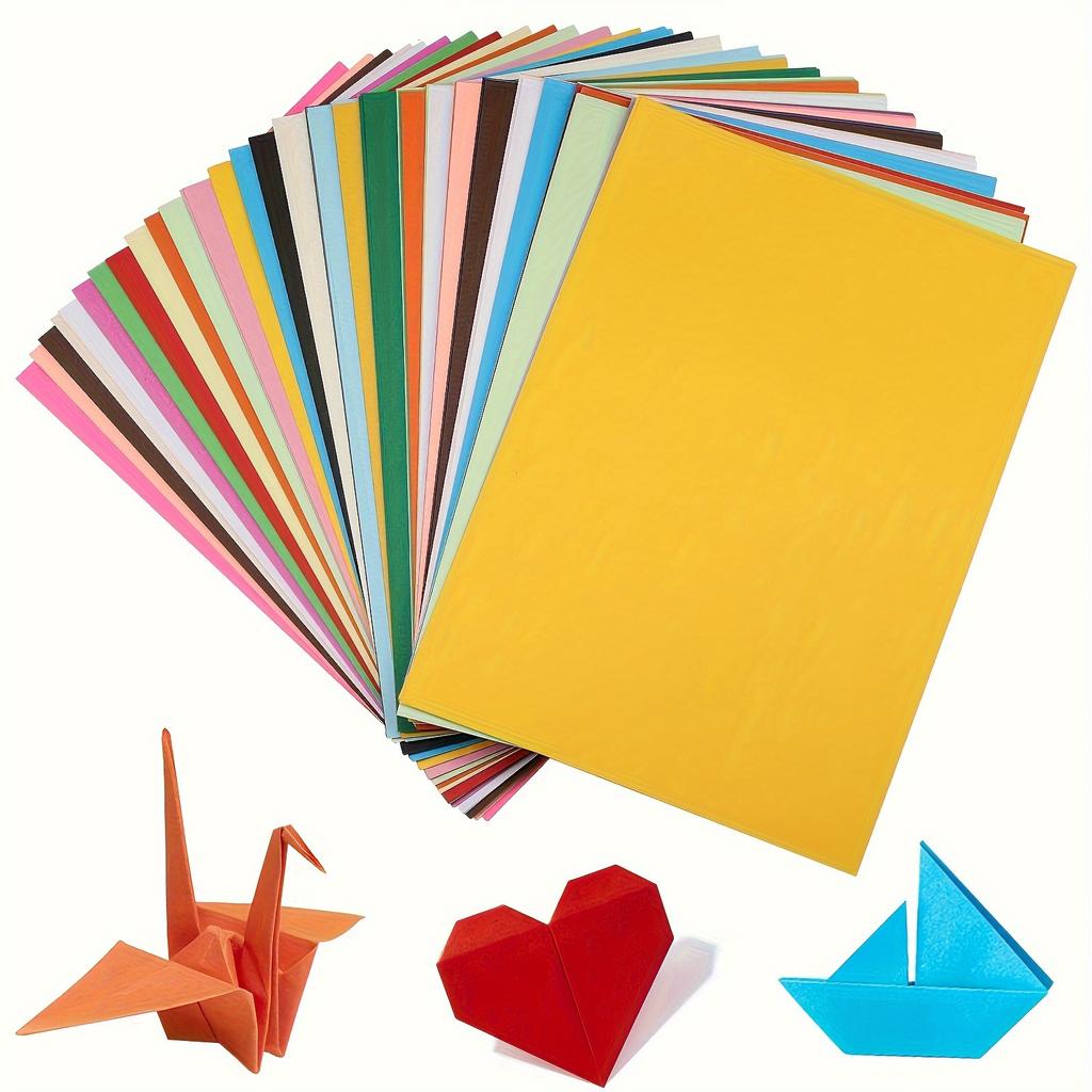 200pcs Premium Cardstock Paper Set, 10 Vibrant Colors, Ideal for Origami, Arts & Crafts, Office Stationery, Scrapbooking, Sewing - High