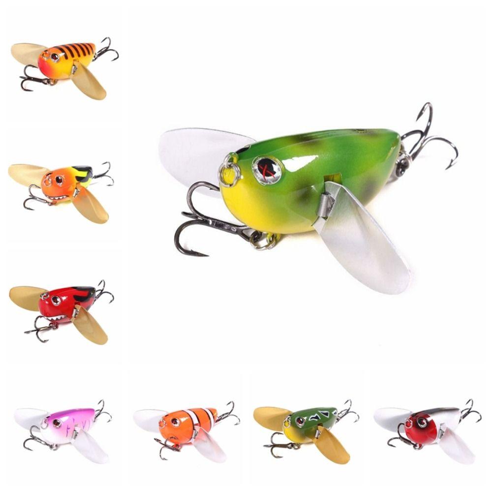 with Two Metal Spoon Bee Crankbait Lure Bumblebee Fishing Lure Bee-Shaped Fishing Bait Fly Fishing