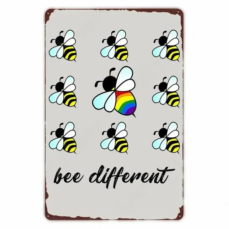 Винтажный плакат с надписью "Будь добр", забавный, медоносная пчела, счастливый, ретро, металлическая табличка, для дома, для улицы, на стену, слоганы пчеловода, искусство, жестяная табличка, украшение