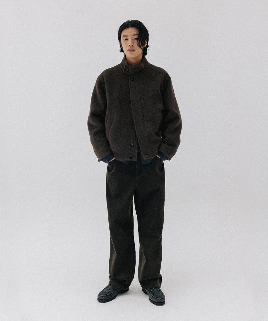 Blankroom Wool High-Neck Blouson_Mocha Brown