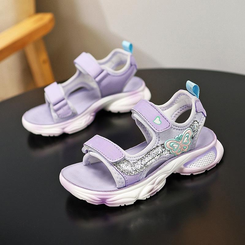 28-38 Детские летние большие легкие дышащие модные сандалии для девочек пляжная обувь