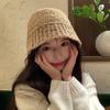 Fisherman Hat Women's Autumn and Winter Large Head Circumference Knitted Wool Basin Hat Without Makeup Showing Face Small Bucket Hat