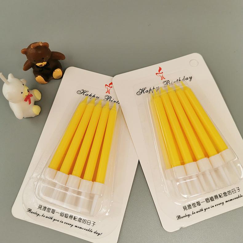 Colorful Jelly Color Long Pole, Bright Pole, Colorful Birthday Cake, Small Candle, Children's Macaron Party Milk Green