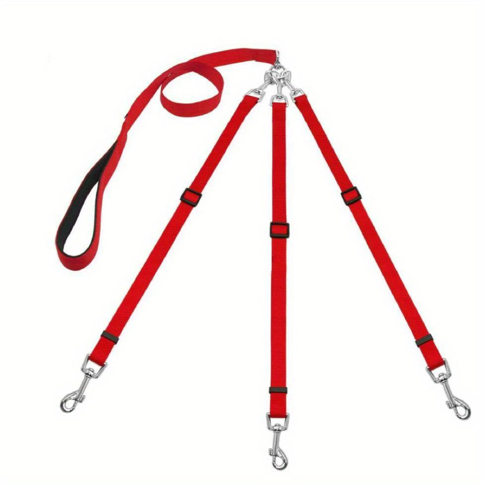 Durable 3-in-1 Nylon Dog Leash with Padded Handle for Outdoor Walking, Car Travel, Hiking and Camping - Three-Way Pet Leash