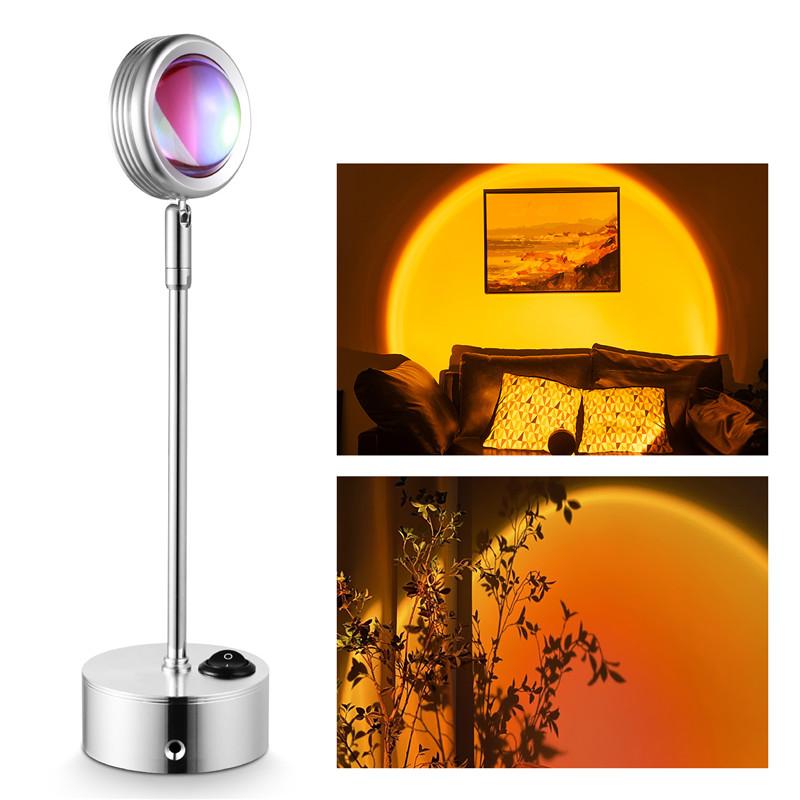 Rainbow Sunset Projection Lamp Led Atmosphere Night Lights Sun Projection Table Lamp for Home Bedroom Background Wall Decor