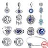 925 Sterling Silver The Eye of Greece The Eye of the Devil Pendant Charm Bead Fit Original Diy Bracelet DIY Women Jewelry