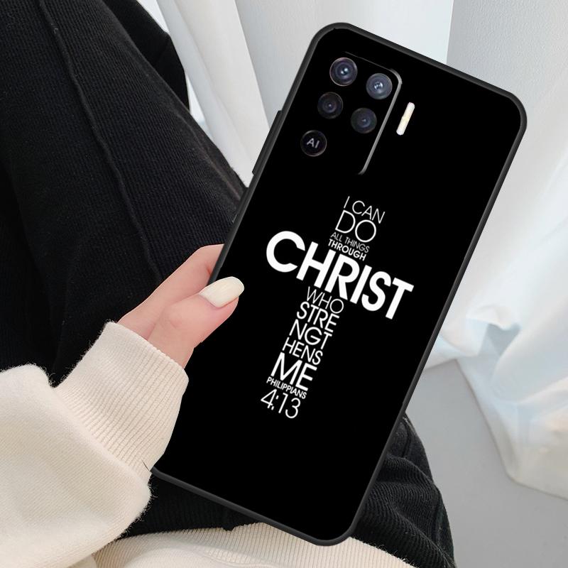 Христос Иисус Библейский стих Крест Чехол Для Oppo A40 A60 A80 A5 Pro A15 A16 A17 A57 A77 A94 A74 A54 A76 A96 A18 A38 A58 A78 A98