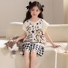 Girls Cotton Pajama Set Short Sleeveless Sleepwear Kids 8 Years Comfortable Breathable Nightwear