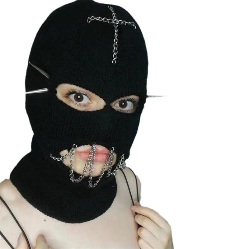 Новая вязаная крючком маска кролика, смешная маска кролика для взрослых с капюшоном