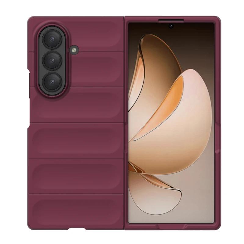 Простой Бизнес Чехол для Телефона для Samsung Galaxy Z Fold 7 6 5 4 3 Мягкий Жидкий Силикон Ощущение Голого Устройства Защита от Падения Защитная Крышка