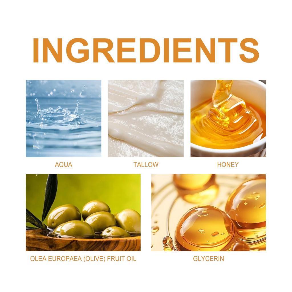 Органический бальзам из говяжьего жира травяного откорма с медом — увлажняющая паста для мягкой и гладкой кожи — полностью натуральный увлажняющий крем ручной работы