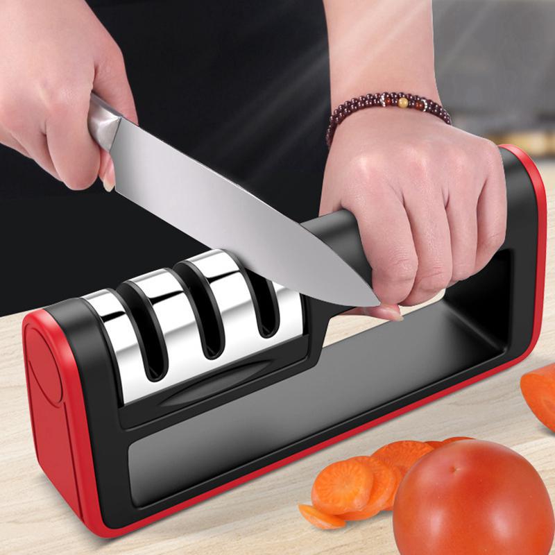 Household Knife Sharpener Kitchen Multi-Functional Three-Section Cutter Diamond Cutter Sharpening