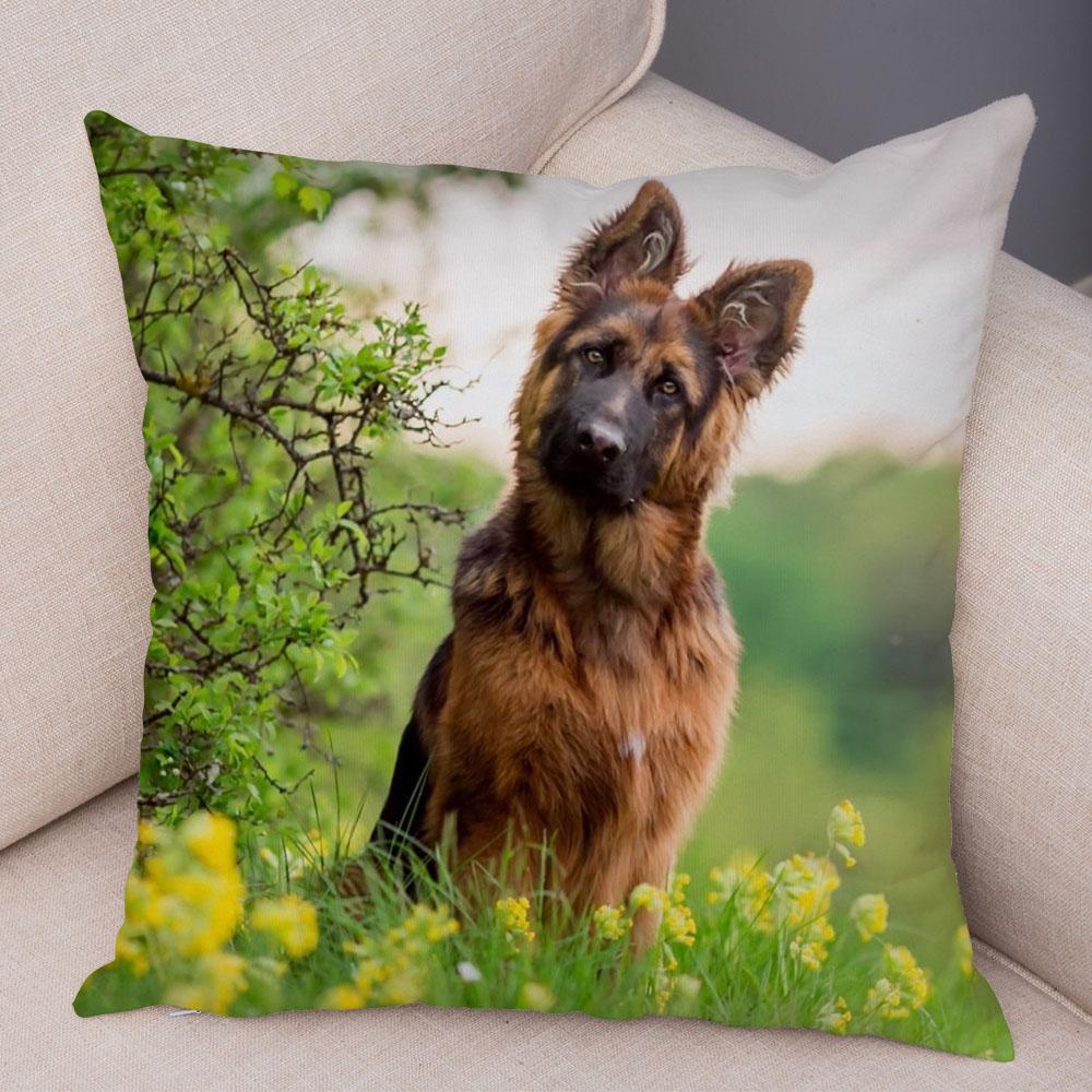 Sofa Home Pillowcase German Shepherd  Decoration Pet Animal Cushion