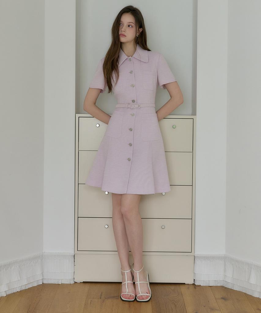 Julie And Kara 26Hs Love By You Maya Summer Tweed Dress Purple Wedding Guest Look Ceremony Look