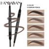 HANDAIYAN Five -color Double Head Brush Automatically Rotate Eyebrow Pencil Waterproof Without Smudge Triangle Eyebrow Writing