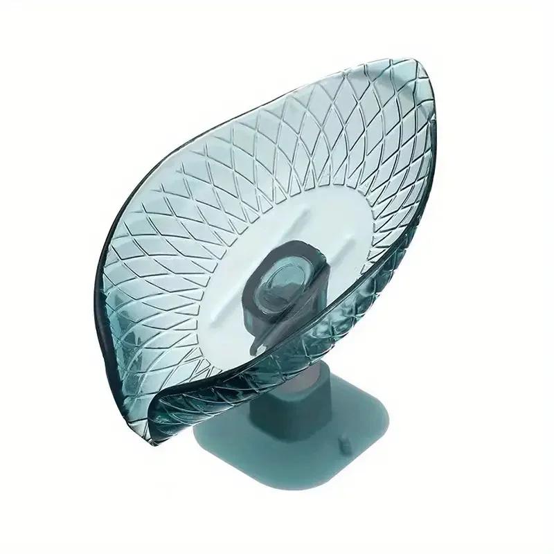 Leaf Shaped Soap Box Suction Cup Drain Soap Dish Toilet Free Hole Wall Mounted Soap Holder Storage Box Bathroom Accessories