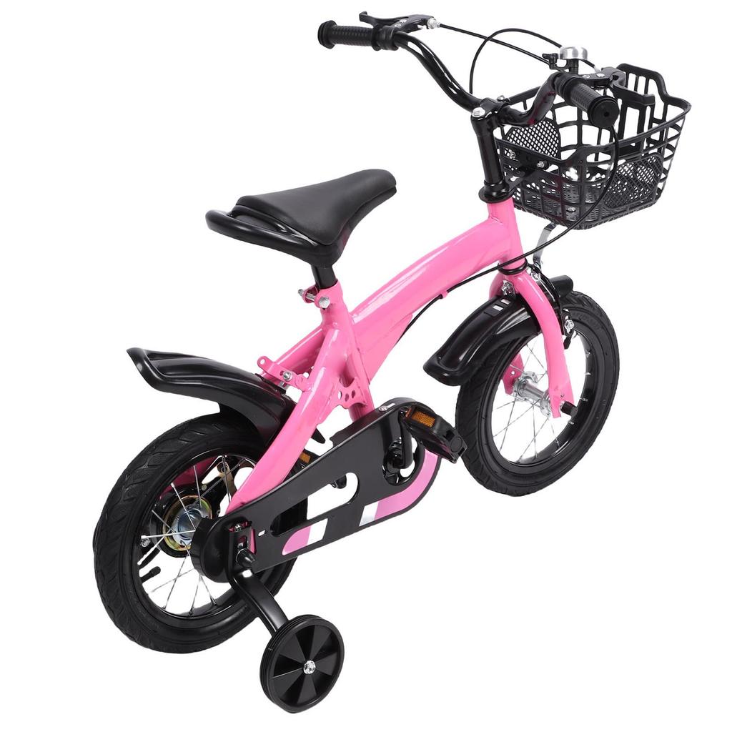 Детский велосипед 12 дюймов розового цвета, регулируемая высота сиденья и руля, тренировочный велосипед для детей 3-10 лет для улицы
